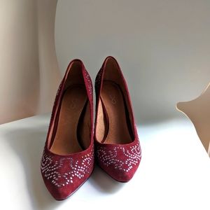 ALDO Maroon Suede Leather Heels, SIZE 7